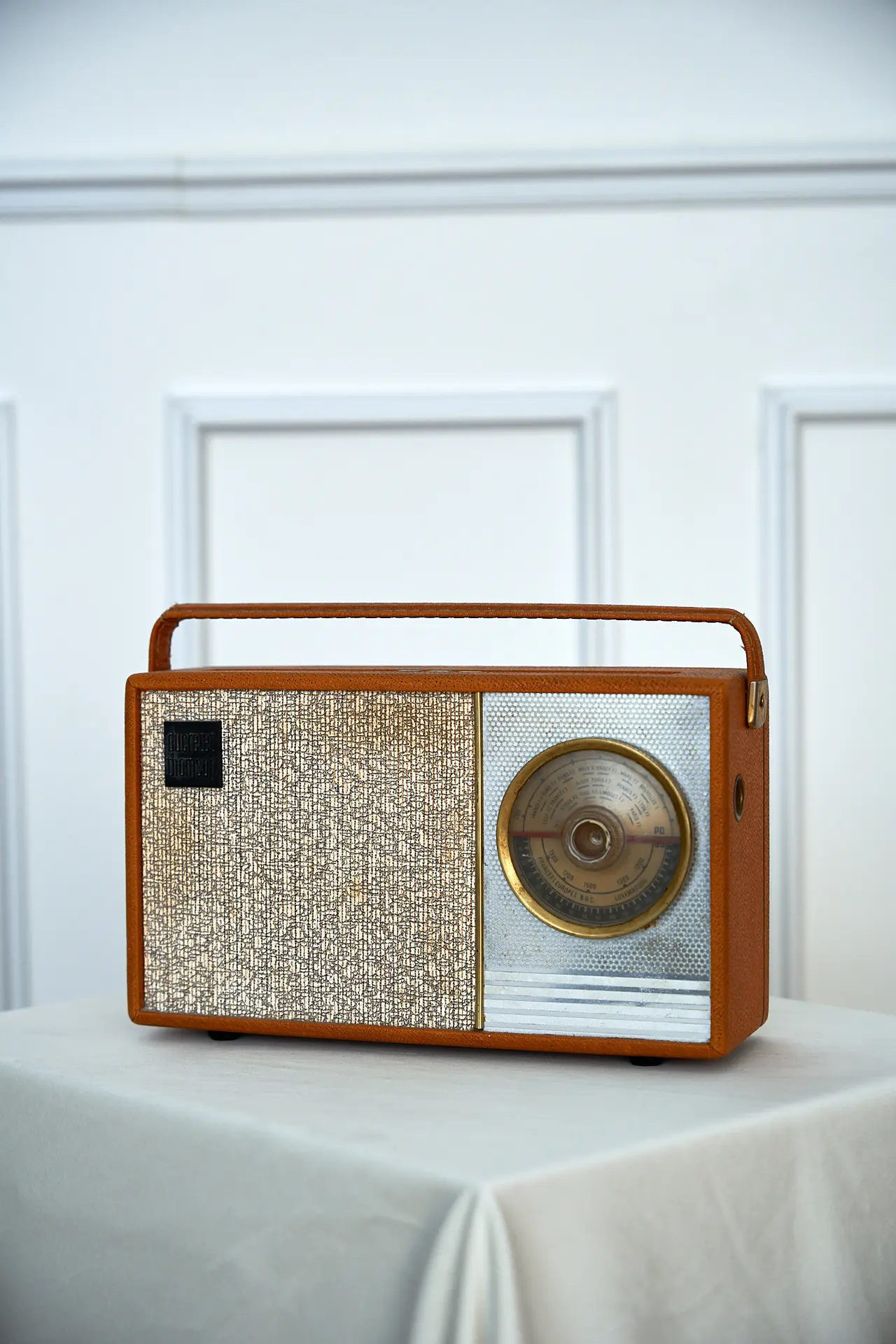 Radio vintage cuir camel