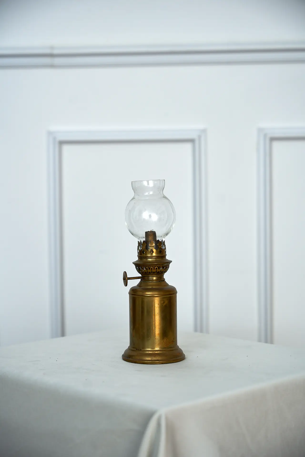 Lampe à pétrole laiton vintage