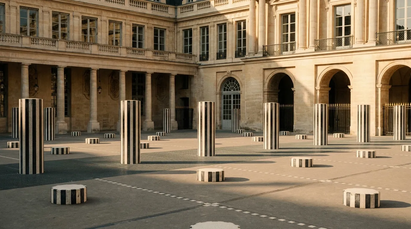 Cour du Palais Royal et ses Colonnes de Buren, Paris 1er