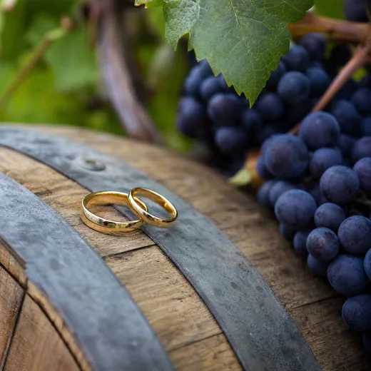 Alliances et fleurs, détails du mariage