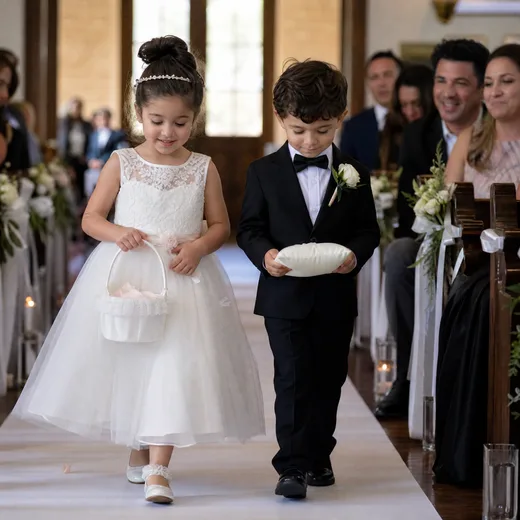 Cortège d'enfants d'honneur, mariage à Bordeaux