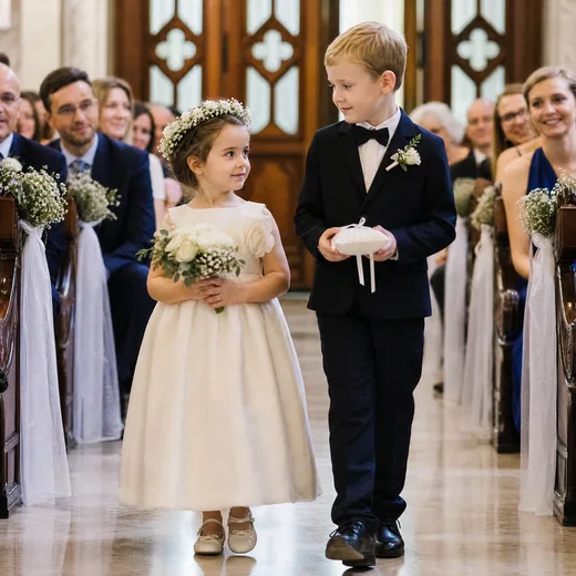 Cortège d'enfants d'honneur, mariage à Nice