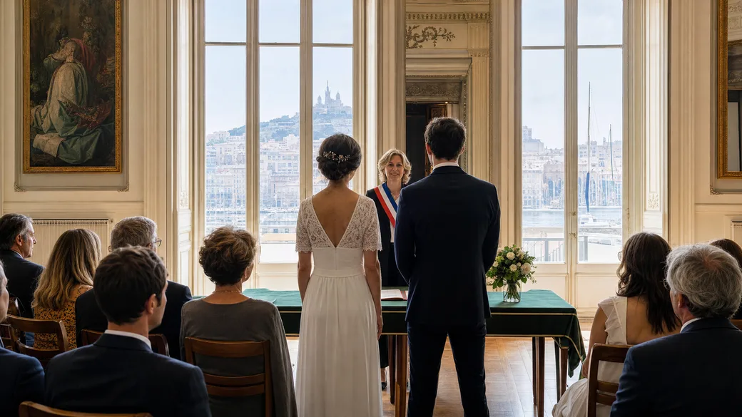 Cérémonie de mariage en mairie à Marseille