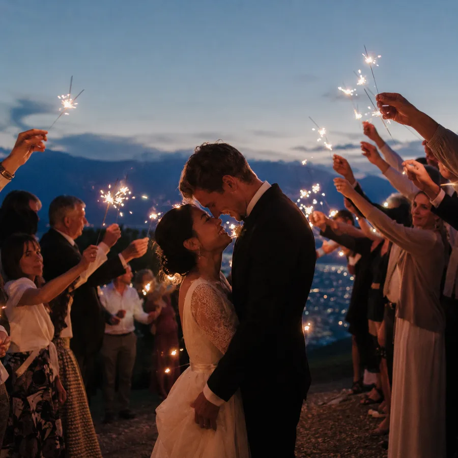 Toast au champagne, réception de mariage à Grenoble