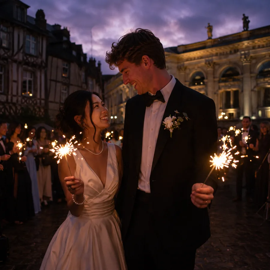 Toast au champagne, réception de mariage à Rennes