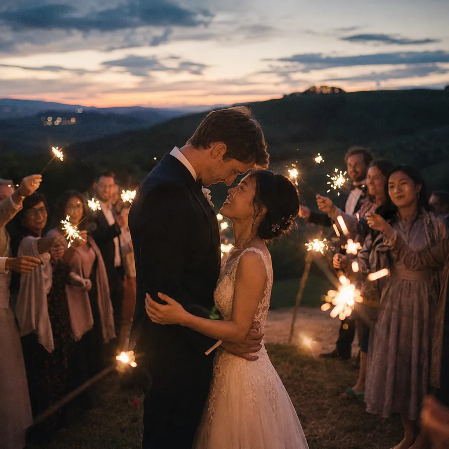 Toast au champagne, réception de mariage à Saint-Étienne