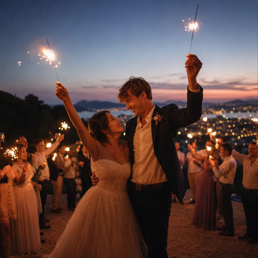Toast au champagne, réception de mariage à Toulon