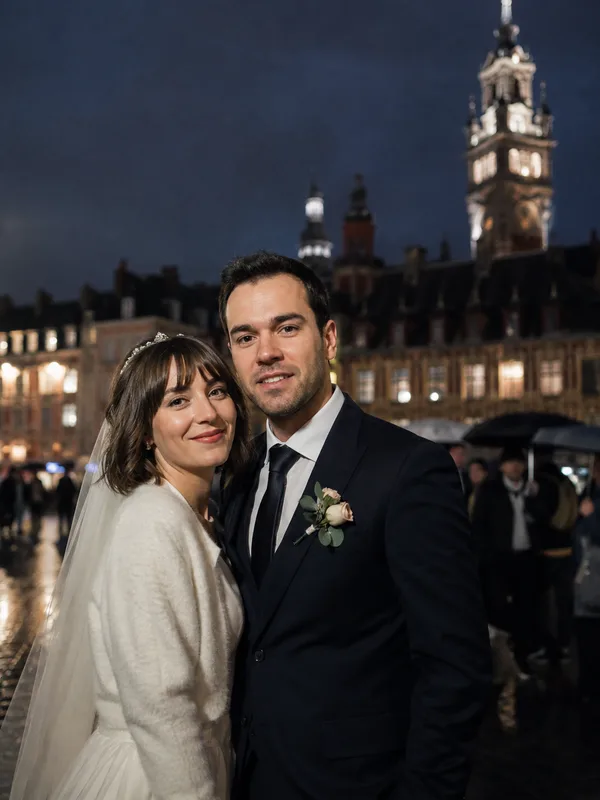Sortie des mariés sous les confettis à Lille
